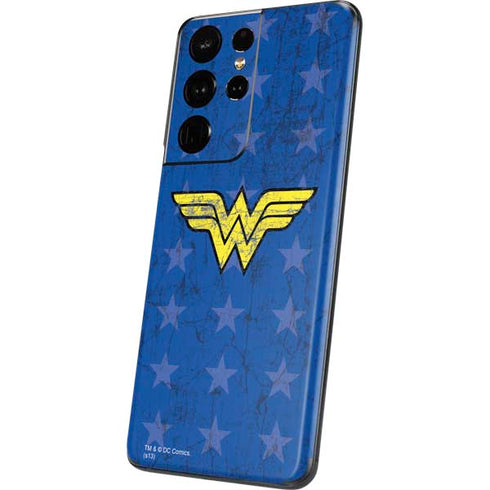 DC Comics Wonder Woman Emblem on Flag Galaxy S21 Ultra 5G Skin